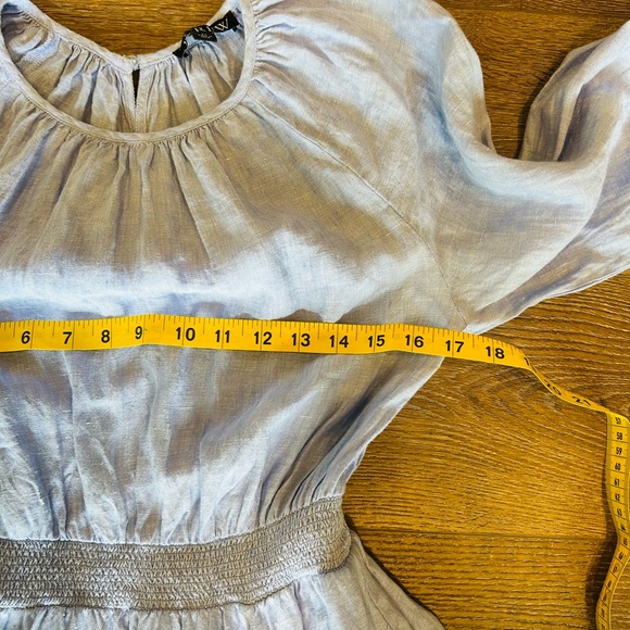 J.Crew Chambray Light Blue Smocked Waist Mini Dress w/pockets XS - Picture 7 of 7